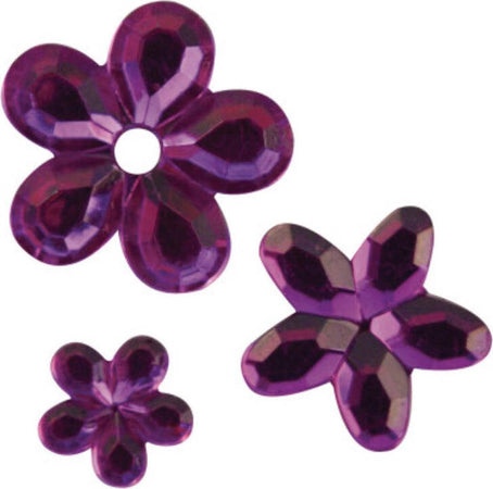 RAYHER---310-PEZZI---FIORI-STRASS-ACRILICO-5,8,10MM---COLORE-VIOLA