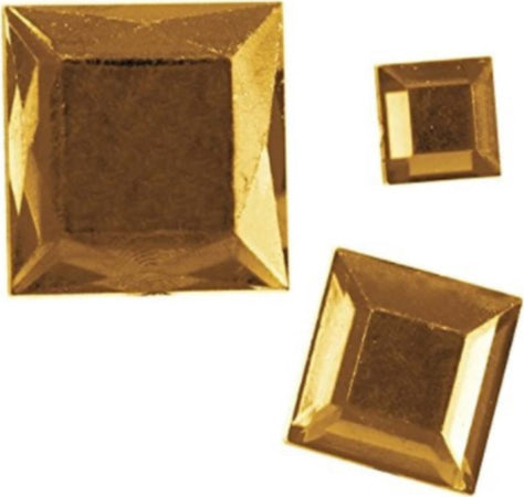 RAYHER---310-PEZZI---QUADRETTI-STRASS-ACRILICO-6,10,14MM---COLORE-GIALLO