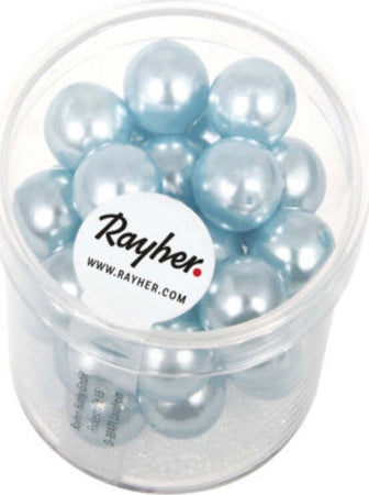 RAYHER---35-PEZZI---PERLE-CERATE-IN-VETRO-RINASCIMENTO-10MM---COLORE-CELESTE