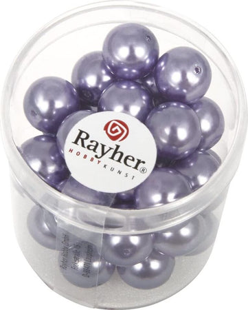 RAYHER---35-PEZZI---PERLE-CERATE-IN-VETRO-RINASCIMENTO-10MM---COLORE-LILLA