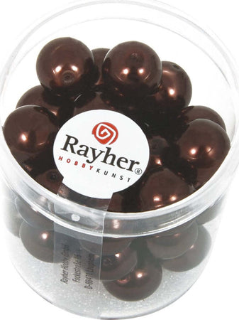 RAYHER---35-PEZZI---PERLE-CERATE-IN-VETRO-RINASCIMENTO-10MM---COLORE-NOCCIOLA