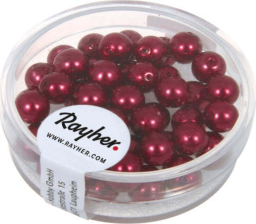 RAYHER---45-PEZZI---PERLE-CERATE-IN-VETRO-RINASCIMENTO-6MM---COLORE-BORDEAUX