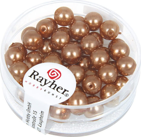 RAYHER---45-PEZZI---PERLE-CERATE-IN-VETRO-RINASCIMENTO-6MM---COLORE-BRONZO