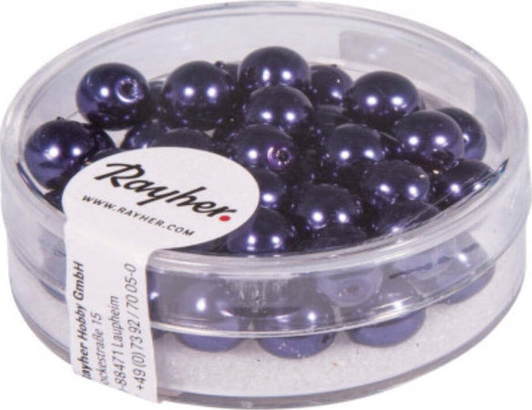 RAYHER---45-PEZZI---PERLE-CERATE-IN-VETRO-RINASCIMENTO-6MM---COLORE-PRUGNA