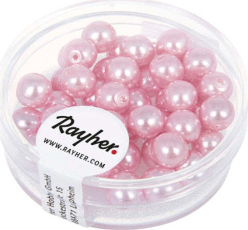 RAYHER---45-PEZZI---PERLE-CERATE-IN-VETRO-RINASCIMENTO-6MM---COLORE-ROSA-ORCHIDEA
