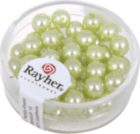 RAYHER---45-PEZZI---PERLE-CERATE-IN-VETRO-RINASCIMENTO-6MM---COLORE-VERDE-LIME