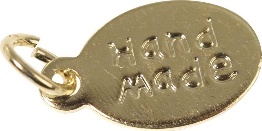 RAYHER---5-PEZZI---CIONDOLO-OVALE-FATTO-A-MANO-CON-OCCHIELLO-12X7MM---COLORE-ORO-SENZA-NICHEL