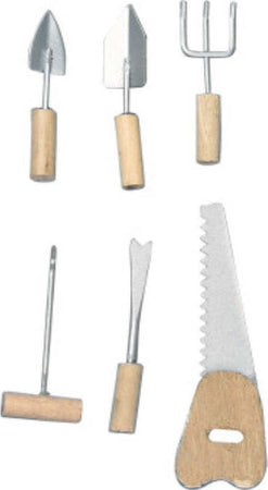 RAYHER---6-PEZZI---MINIATURE-DI-ATTREZZI-MANUALI-METALLO/LEGNO-4-6,5CM
