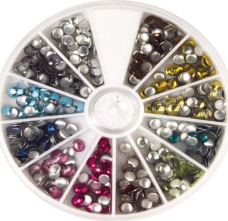 RAYHER---600-PEZZI---12-COLORI-DIFFERENTI---HOTFIX-PIETRE-RIVETTI-Ø4MM