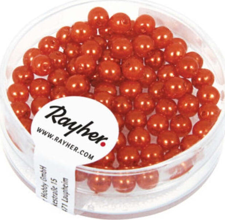 RAYHER---85-PEZZI---PERLE-CERATE-IN-VETRO-RINASCIMENTO-4MM---COLORE-ARANCIONE