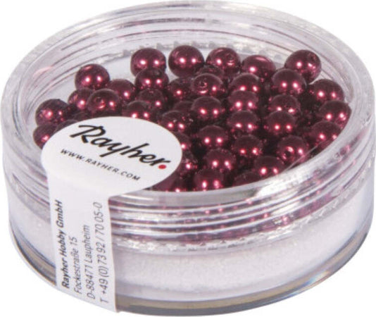 RAYHER---85-PEZZI---PERLE-CERATE-IN-VETRO-RINASCIMENTO-4MM---COLORE-BORDEAUX