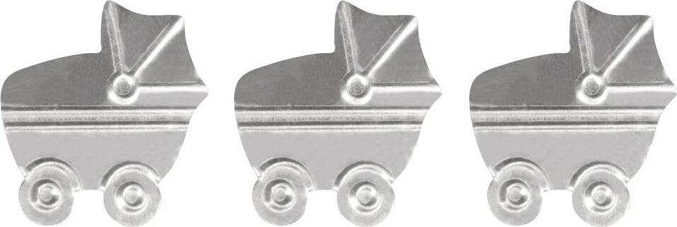 RAYHER---CARROZZINA-IN-METALLO-CON-BOLLINO-ADESIVO-2,3X2,7CM-12-PZ