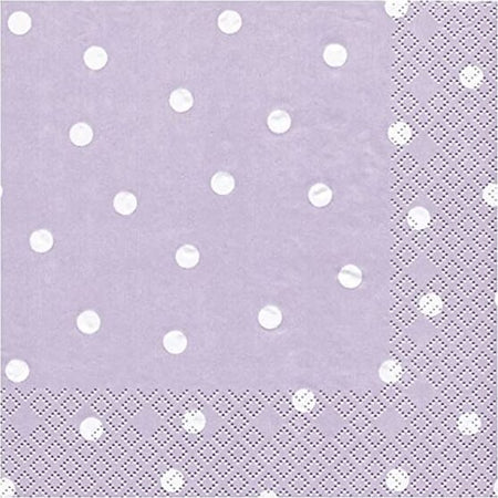 RAYHER---CONFEZIONE-DI-TOVAGLIOLI-PER-DECOUPAGE-DA-20PZ-33X33CM---FANTASIA-POIS-LILLA