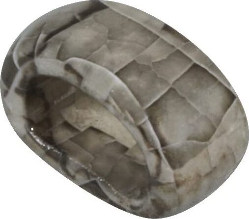 RAYHER---PERLINA-FORMA-OVALE-IN-CERAMICA-ø1,8cm---COLORE-GRIGIO-CHIARO