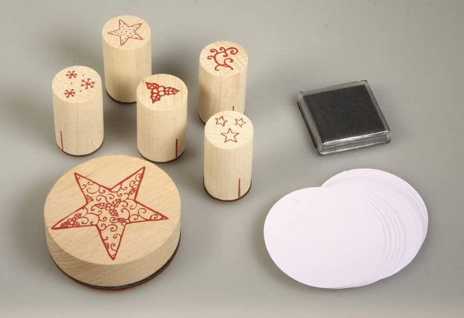 RAYHER---SET-TIMBRI-IN-LEGNO-6-MOTIVI-DIFFERENTI-PER-AUGURI-DI-NATALE