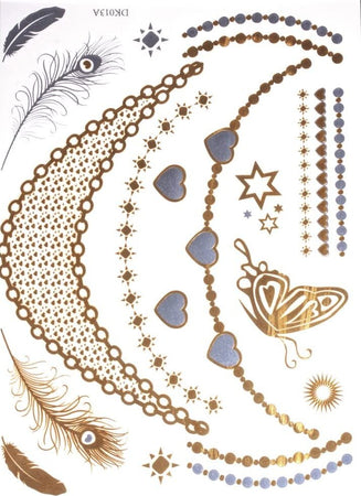 RAYHER---TATUAGGIO-METALLIZZATO-14X21-CM-ORO-ARGENTO-NERO