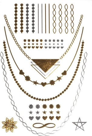 RAYHER---TATUAGGIO-METALLIZZATO-14X21-CM-ORO-ARGENTO-NERO
