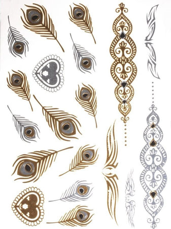 RAYHER---TATUAGGIO-METALLIZZATO-14X21-CM-ORO-ARGENTO-NERO