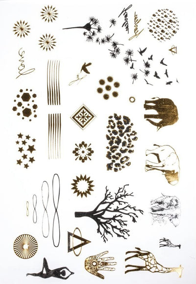 RAYHER---TATUAGGIO-METALLIZZATO-14X21-CM-ORO-ARGENTO-NERO