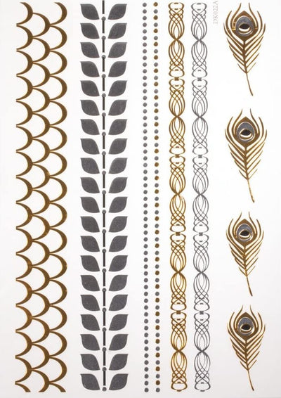 RAYHER---TATUAGGIO-METALLIZZATO-14X21-CM-ORO-ARGENTO-NERO
