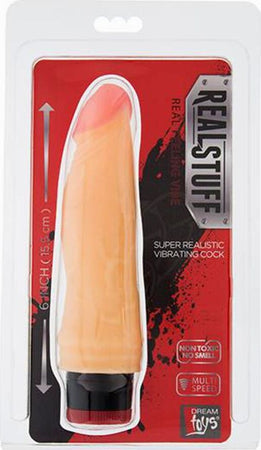 Realstuff Fallo Realistico Vibrante Con Velocità Regolabile Color Carne 6” Salute e cura della persona/Erotismo e contraccezione/Sex toys/Vibratori/Vibratori realistici Kondorama - Martinsicuro, Commerciovirtuoso.it