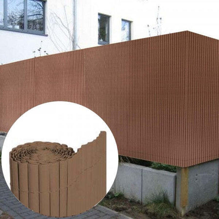 Recinzione-Giardino-Frangivista-Per-Balcone-Canniccio-Pvc-Marrone-Esterno-1x3-Mt