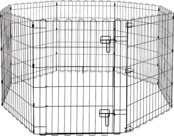 Recinzione-In-Metallo-Per-Cani-Pieghevole-Per-Esercizio-152,4-X-152,4-X-76,2-Cm