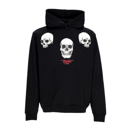 PHOBIA Felpa Leggera Cappuccio Uomo Triple Skull Print Hoodie Black/red da uomo