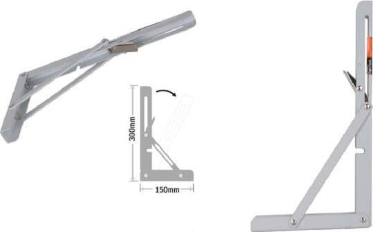 Reggimensola-Supporto-Staffa-Metallo-Pieghevole-Regolabile-30x15cm-Bianco-91289