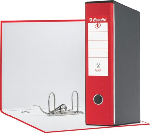 Registratore Eurofile G55 - dorso 8 cm - protocollo 23x33 cm - rosso vivida - Esselte Cancelleria e prodotti per ufficio/Archivio ufficio e accessori per scrivania/Raccoglitori e accessori per raccoglitori/Raccoglitori/Raccoglitori a leva per documenti Eurocartuccia - Pavullo, Commerciovirtuoso.it