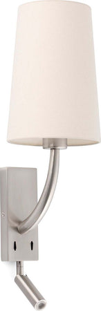 REM Lampada da parete nichel opaco/beig con lettore LED Illuminazione/Illuminazione per interni/Illuminazioni per pareti/Applique Led Mall Home - Napoli, Commerciovirtuoso.it
