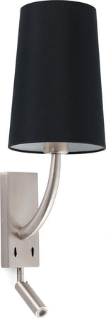 REM Lampada da parete nichel opaco/nera con lettore LED Illuminazione/Illuminazione per interni/Illuminazioni per pareti/Applique Led Mall Home - Napoli, Commerciovirtuoso.it