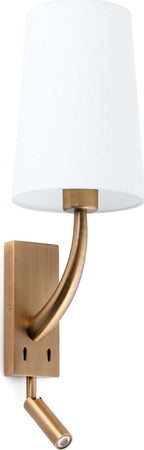 REM Lampada da parete oro vecchio/bianca con lettore LED Illuminazione/Illuminazione per interni/Illuminazioni per pareti/Applique Led Mall Home - Napoli, Commerciovirtuoso.it