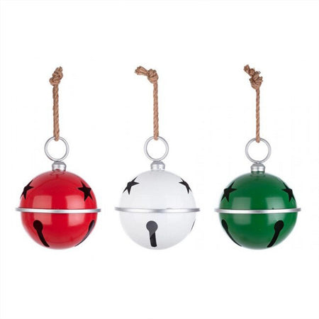 Campanellini natalizi in metallo decorazioni di natale set da 3