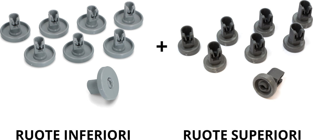 REX ELECTROLUX ZANUSSI KIT 16 RUOTE LAVASTOVIGLIE CESTELLO INFERIORE + SUPERIORE Casa e cucina/Grandi elettrodomestici/Accessori e parti di ricambio/Ricambi e accessori per lavastoviglie/Cestelli portaposate per lavastoviglie Rossi Ricambi - Venetico Marina, Commerciovirtuoso.it