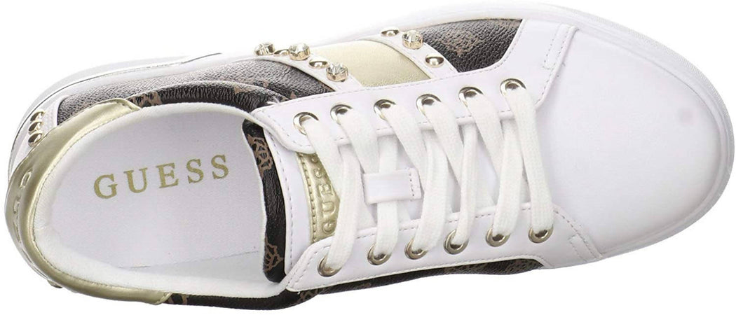 Guess Fl5 Riy-fal12 Sneakers Donna Punta Tonda Con Lacci E Suola In Gomma 2,5cm Scarpe Casual Con Fodera Interna E Logo