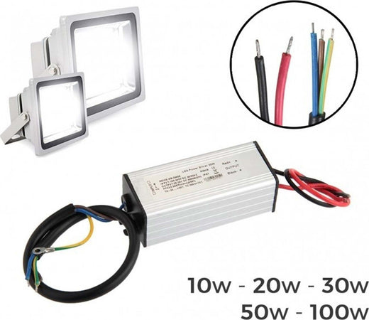 RICAMBIO LED DRIVER 10W 20W 30W 50W PER FARO A LED CORRENTE CONTINUA ALLUMINIO Trade Shop italia - Napoli, Commerciovirtuoso.it