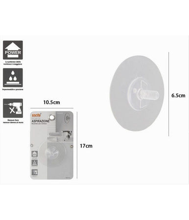 Ricambio Per Ventosa Satinata Trasparente Da Parete 6.5cm Forte Aspirazione 59538
