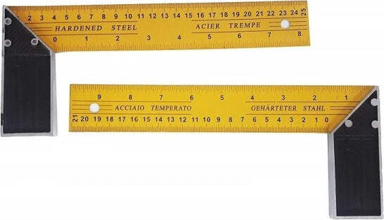Righello-Riga-In-Metallo-Multiuso-25cm-Con-Angolo-90â°-Per-Costruzioni-Architetto