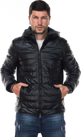 Rio---Piumino-Uomo-Nero-in-vera-pelle