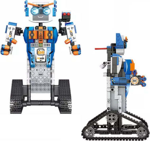 Robot-Telecomandato-Set-477-Mattoncini-Costruzione-Fc9002-Tecnologia-Cingolata