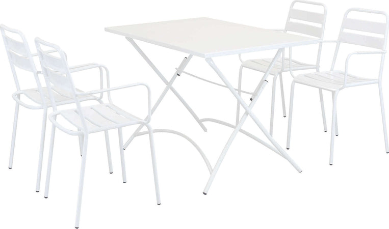 ROMANUS---set-tavolo-da-giardino-pieghevole-salvaspazio-110x70-compreso-di-4-poltrone-in-ferro-Bianco-Milani-Home