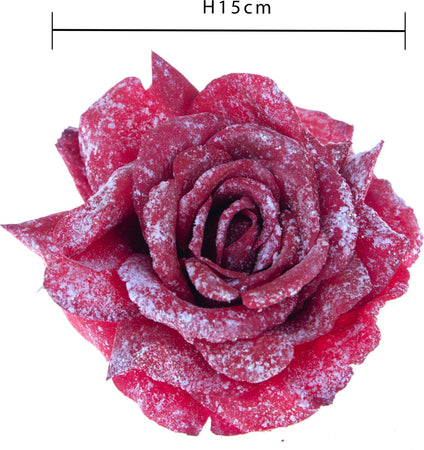 Rosa Rosso Neve in materiale sintetico con clip decorazione per interno da 15 cm Casa e cucina/Decorazioni per interni/Addobbi e decorazioni per ricorrenze/Decorazioni natalizie/Ghirlande e corone MagiediNatale.it - Altamura, Commerciovirtuoso.it