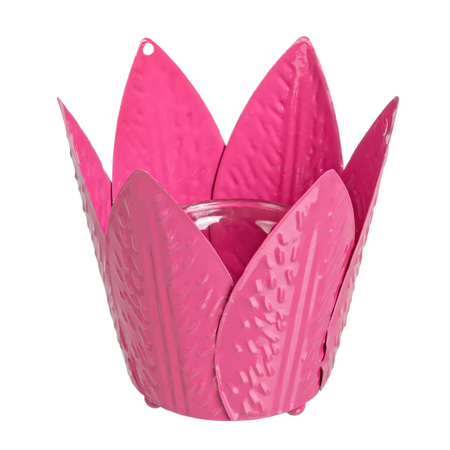 Porta candele bud di varie tonalità di colore realizzato in metallo