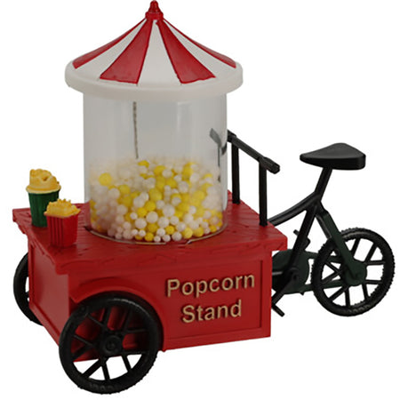 Scena bicicletta porta-popcorn per villaggio di Natale, con led luminosi, da 12 x 6 x 11 cm