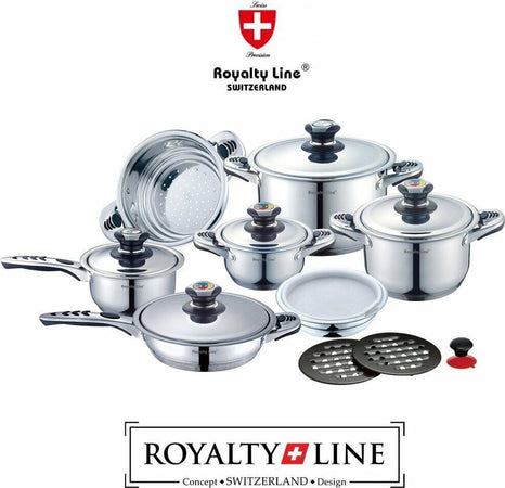 Royalty-Line-Switzerland-Batteria-Pentole-16-pezzi-Nuova-Serie-RL-16R