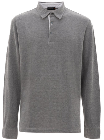 Corneliani Polo Grigia a Maniche lunghe da uomo