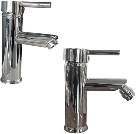 Rubinetteria completa bagno lavabo e bidet moderni serie completa