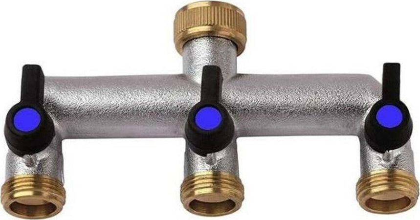 Rubinetto a 3 vie indipendenti e regolabili 3/4' per irrigazione e giardino Giardino e giardinaggio/Attrezzi da giardino e attrezzature per l'irrigazione/Attrezzature per l'irrigazione/Rubinetti La Zappa - Altamura, Commerciovirtuoso.it