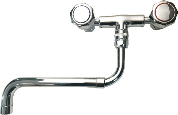 Rubinetto cucina lavanderia universale, attacchi girevoli, canna girevole ed allungabile